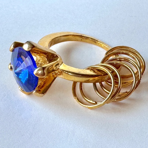 Key Ring, Faux Sapphire Keychain - Picture 1 of 8